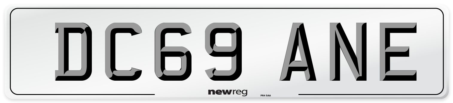 DC69 ANE Number Plate from New Reg
